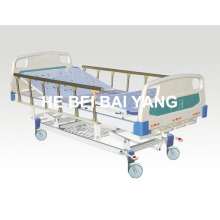 (A-46) - Cama de hospital móvil manual de tres funciones con la cabeza de la cama del ABS